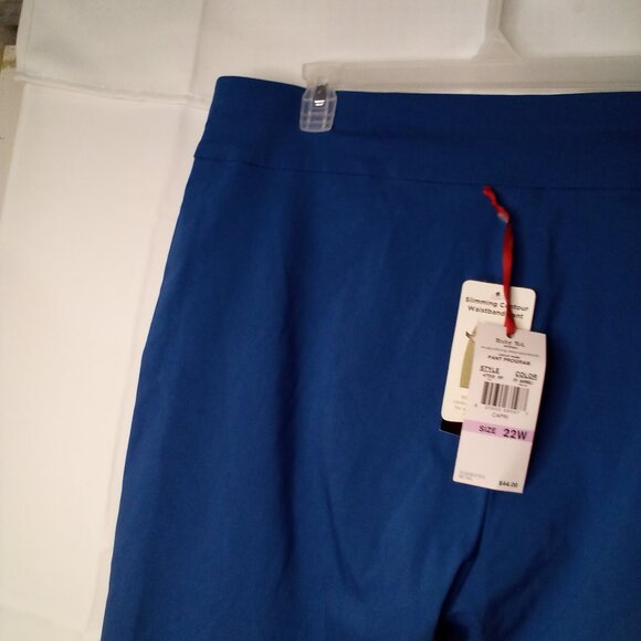 Ruby Rd Capri Pants Women 22W 22 Slimming Contour Waistband Blue - Picture 12 of 14